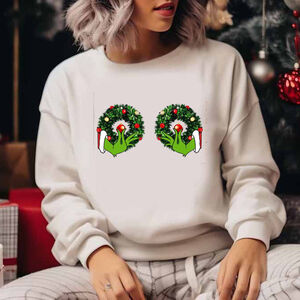 Funny Grinch Hands Christmas Adult Sweater Family Matching Unisex Sweatshirt